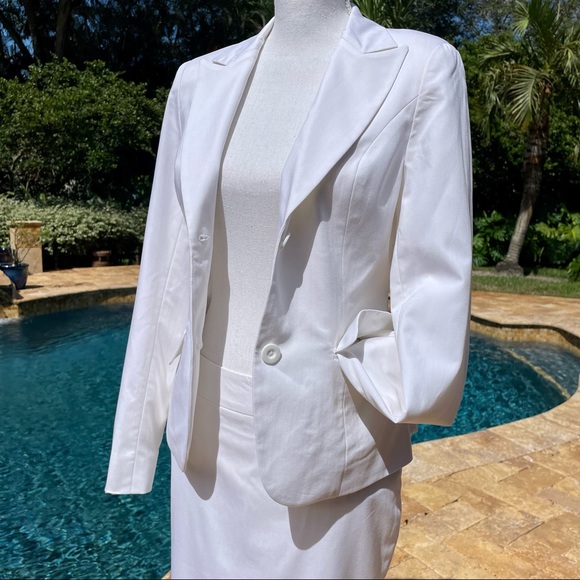 EUC! Custom Made White Skirt Suit - Picture 5 of 7